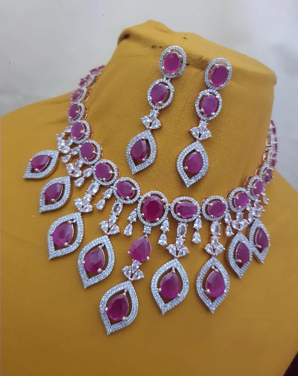 Mahi Pink diamond Necklace set