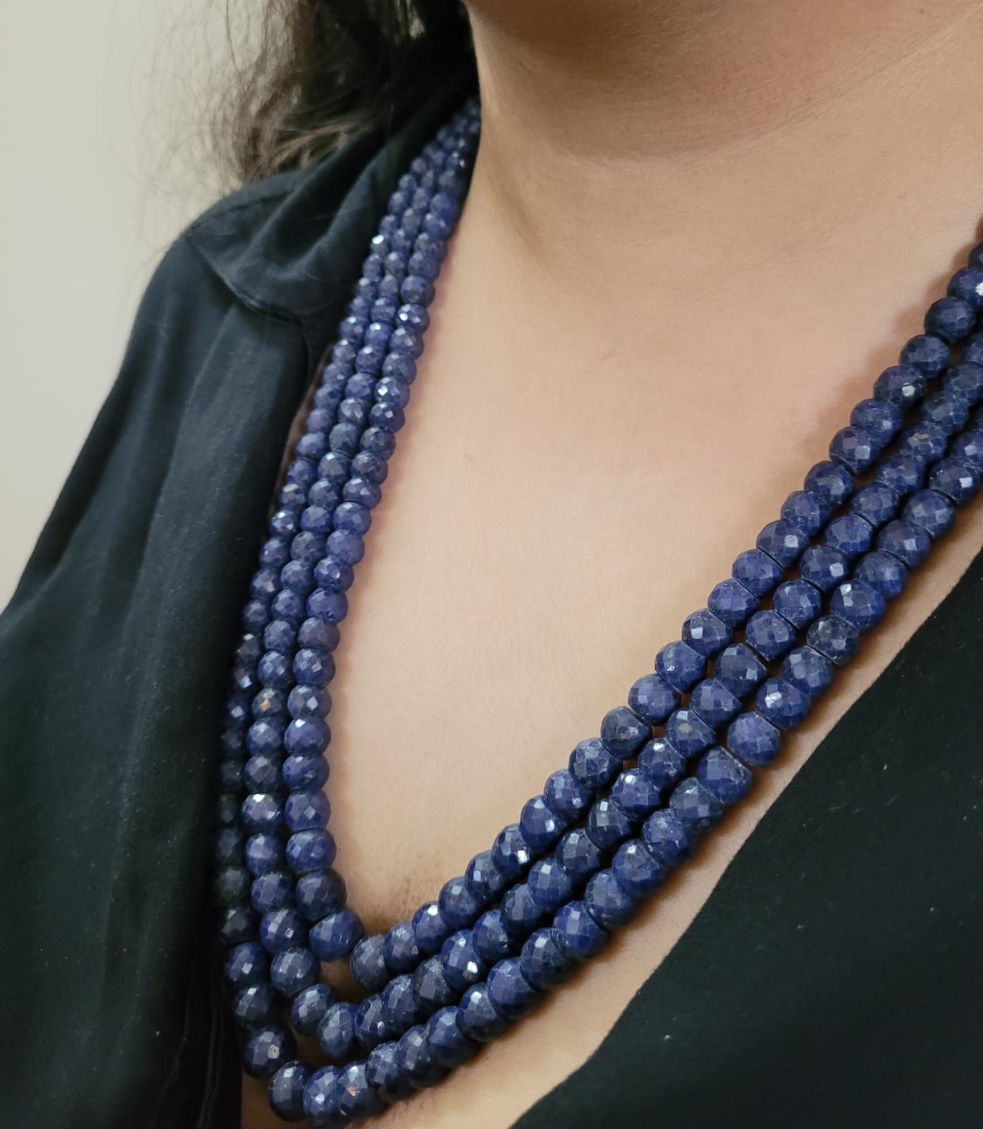 Blue Sapphire deals Beaded Necklace