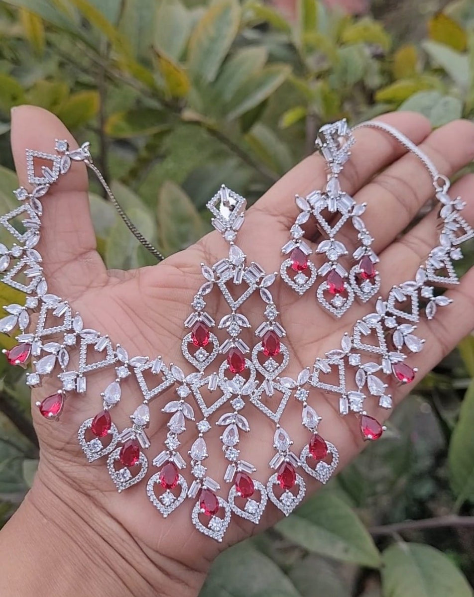 Mahi Pink diamond Necklace set