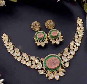 Malaika Kundan Polki Diamond Necklace set