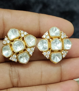 Anishaa Polki diamond Studs Earrings