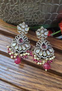 Statement Polki Dangler Earrings