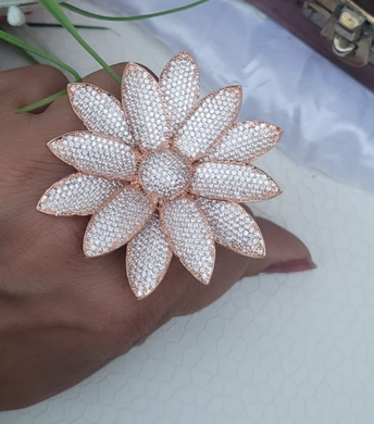 Floral Zirconia Cocktail Ring