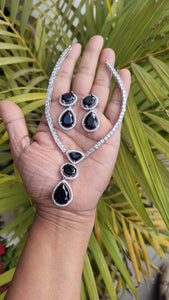 Black Kim zirconia Diamond Necklace set