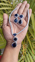 Load image into Gallery viewer, Blue Kim zirconia Diamond Necklace set