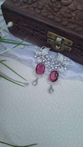 Red Zirconia Dangler Earrings