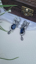 Load image into Gallery viewer, Blue Zirconia Victorian Earrings