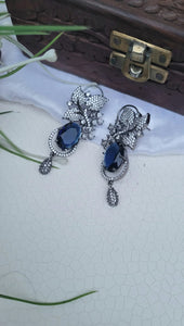 Blue Zirconia Victorian Earrings