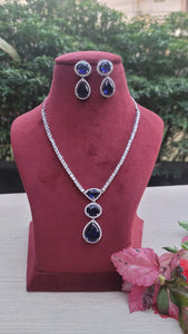 Blue Kim zirconia Diamond Necklace set