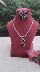 Black Kim zirconia Diamond Necklace set