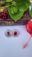 Load image into Gallery viewer, Red Zirconia Studs Earrings