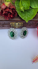 Load image into Gallery viewer, Green Zirconia Studs Earrings