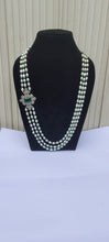 Load image into Gallery viewer, Green Pearl  Beaded Diamond  Pendant Necklace