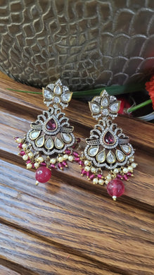 Statement Polki Dangler Earrings