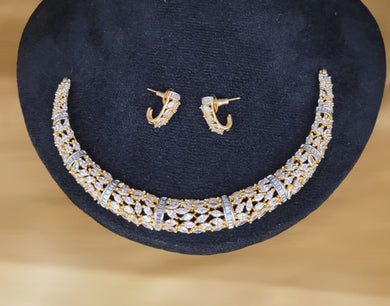 Jhanvi white Diamond Necklace set