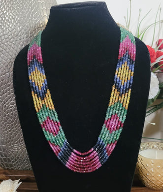 Precious Multi gemstones 7strands Necklace