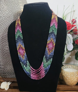 Precious Multi gemstones 7strands Necklace