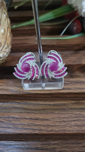 Ruby Zirconia Studs Earrings