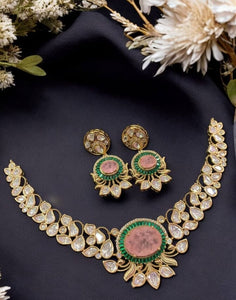 Malaika Kundan Polki Diamond Necklace set