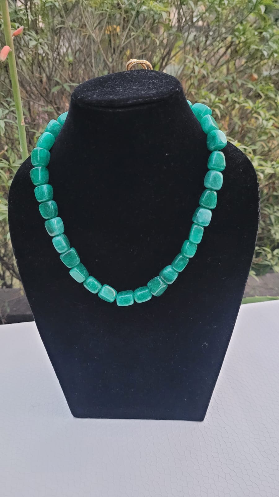 Natural Emerald Green Quartz Necklace set