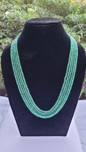 Precious Natural Green Emerald  Layered Gemstone Necklace