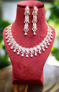 Nancy White Rosegold Diamond Necklace  Set