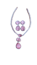 Load image into Gallery viewer, Pink Kim zirconia Diamond Necklace set