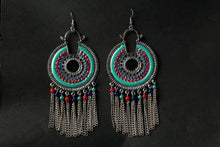 Load image into Gallery viewer, Gemzlane  oxidized multicoloured meenakari danglers earrings - Gemzlane