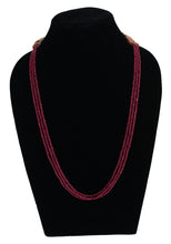 Load image into Gallery viewer, Precious 3 lineUncut Round Ruby beaded Layered  Necklace - Gemzlane