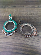 Load image into Gallery viewer, Emerald diamond danglers earrings - Gemzlane