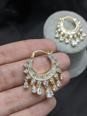 Gemzlane cute cz chandbali  earrings