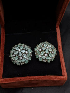 Shrishti  diamond Mint green cz ball Studs Earrings