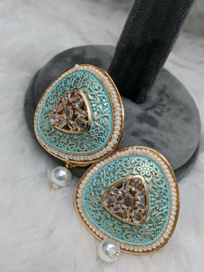 Meenakari diamond Studs Earrings