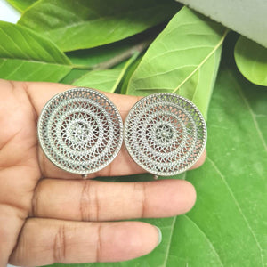 Gemzlane oxidized  Silver studs for women and girls