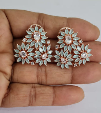 Gemzlane light blue cz Studs Earrings