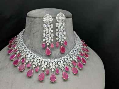 Gemzlane American Diamond Necklace set