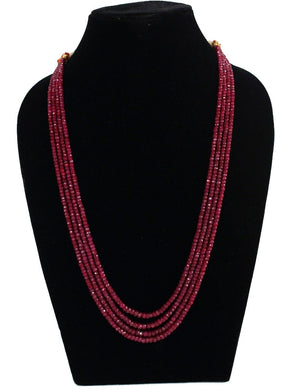 Precious Ruby 4 line Necklace - Gemzlane