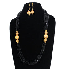 Load image into Gallery viewer, Black Designer Beaded Necklace Set - Gemzlane