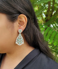 Load image into Gallery viewer, Ridhima Aquagreen diamond danglers Earrings